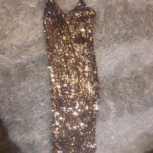 Sequin rose gold dress